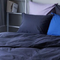 Housse de couette Line bleu...